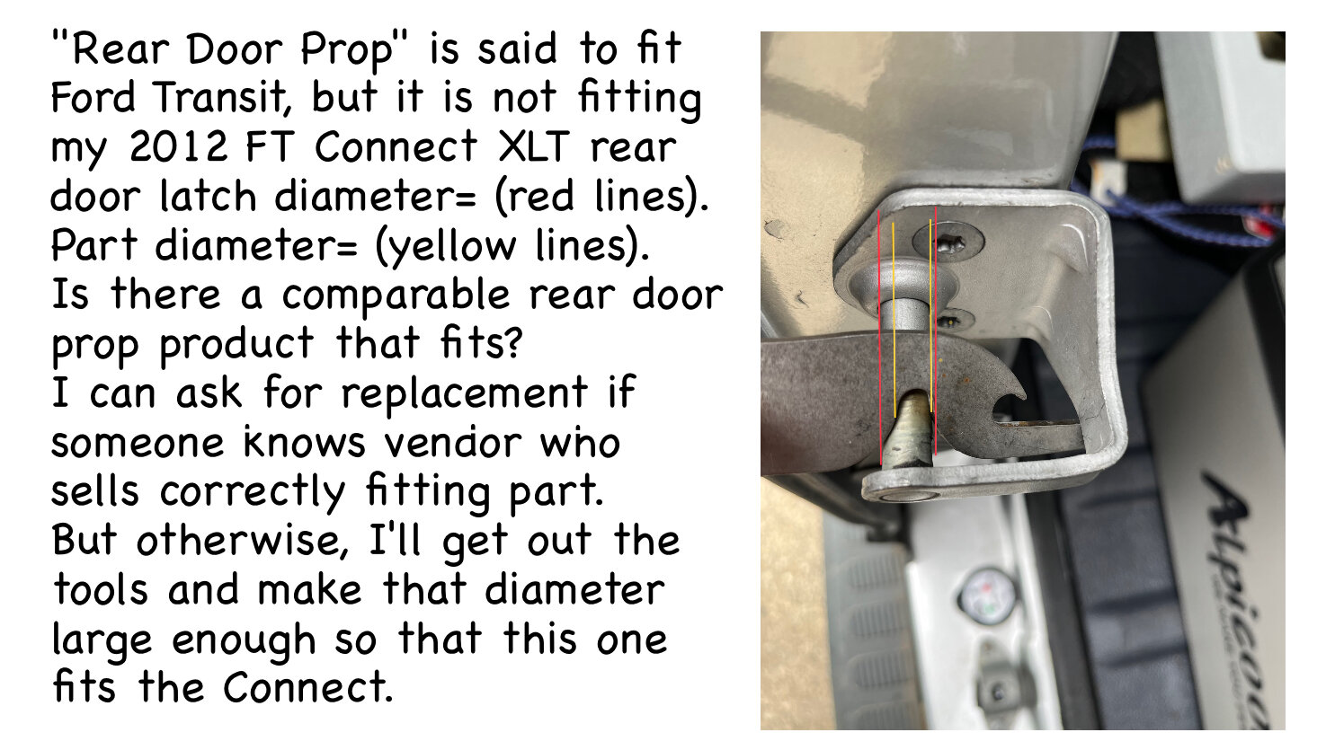 Rear Door Prop question (2012 FT Connect)